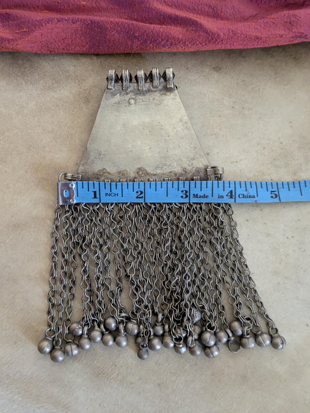Vintage Tribal Jewelry Pendant Waziri Ethnic Adornment Jingling Dangles (19103)