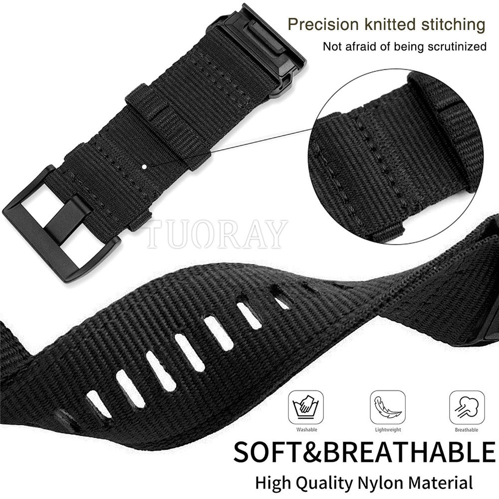 Nylon Band For Garmin Fenix 8 E 7 7X 6 6X 5 5X 3 HR Approach S62 S60 Watch Strap