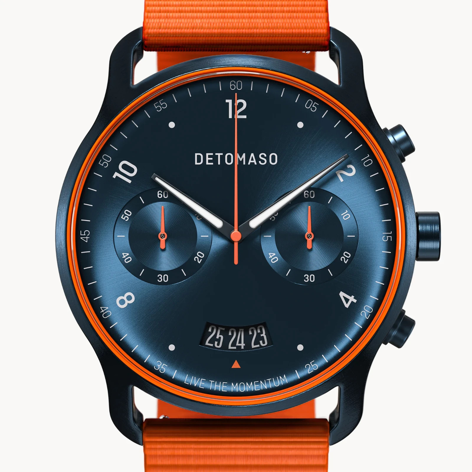 DETOMASO SORPASSO CHRONOGRAPH VELOCITÀ BLUE ORANGE 42mm MSRP $219 🔥NEW🔥