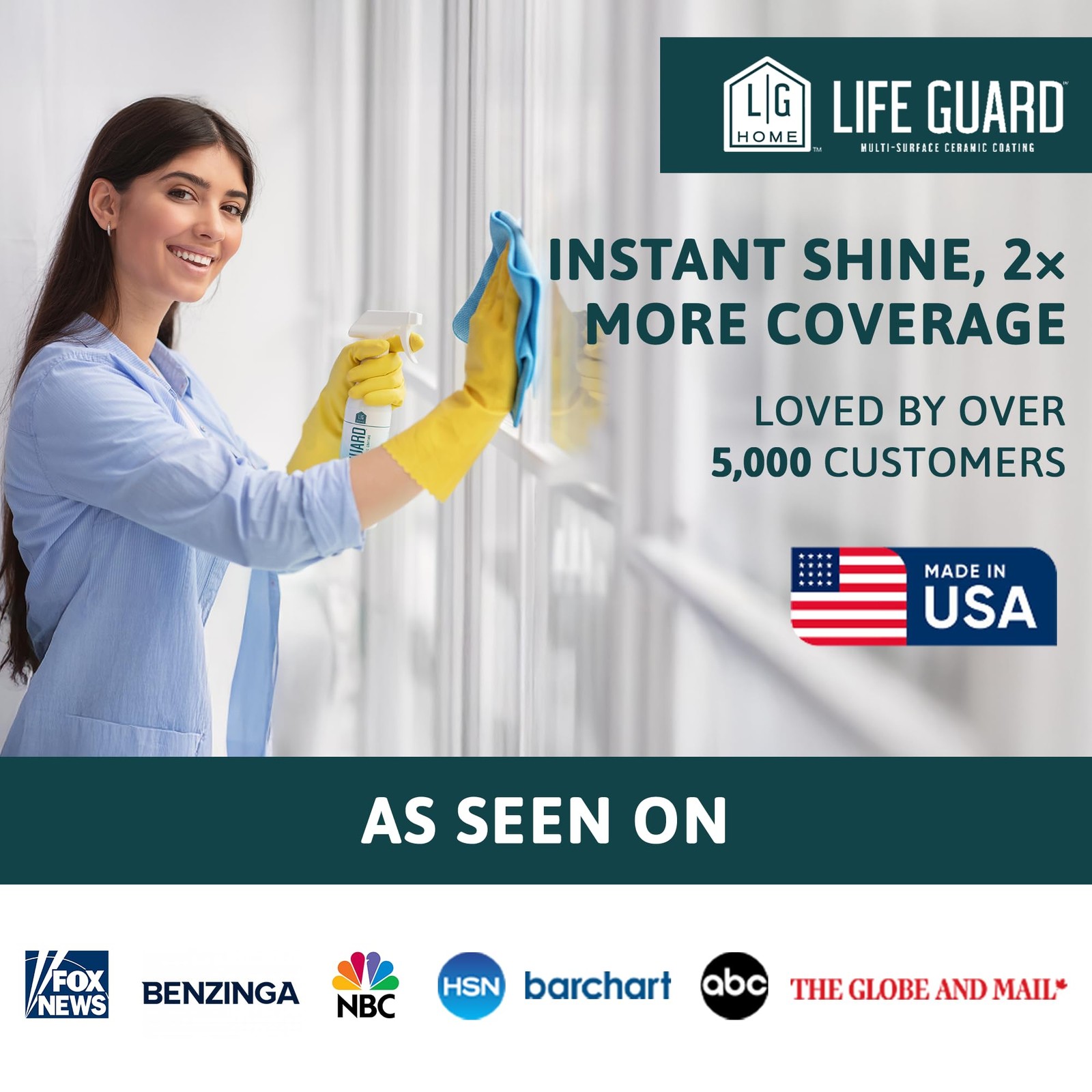 LifeGuard Home Ceramic Spray – Hydrophobic 16 Fl Oz (Pack of 1)