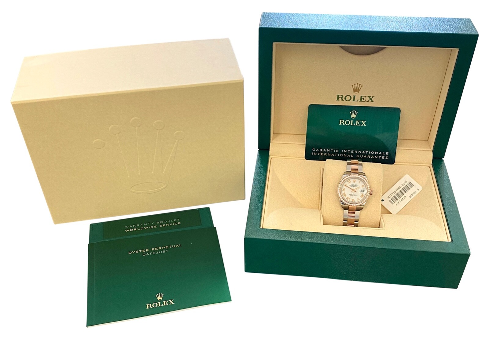 Ladies Rolex Datejust 279381RBR Steel & Rose Gold 28mm Diamond Bezel Box & Card