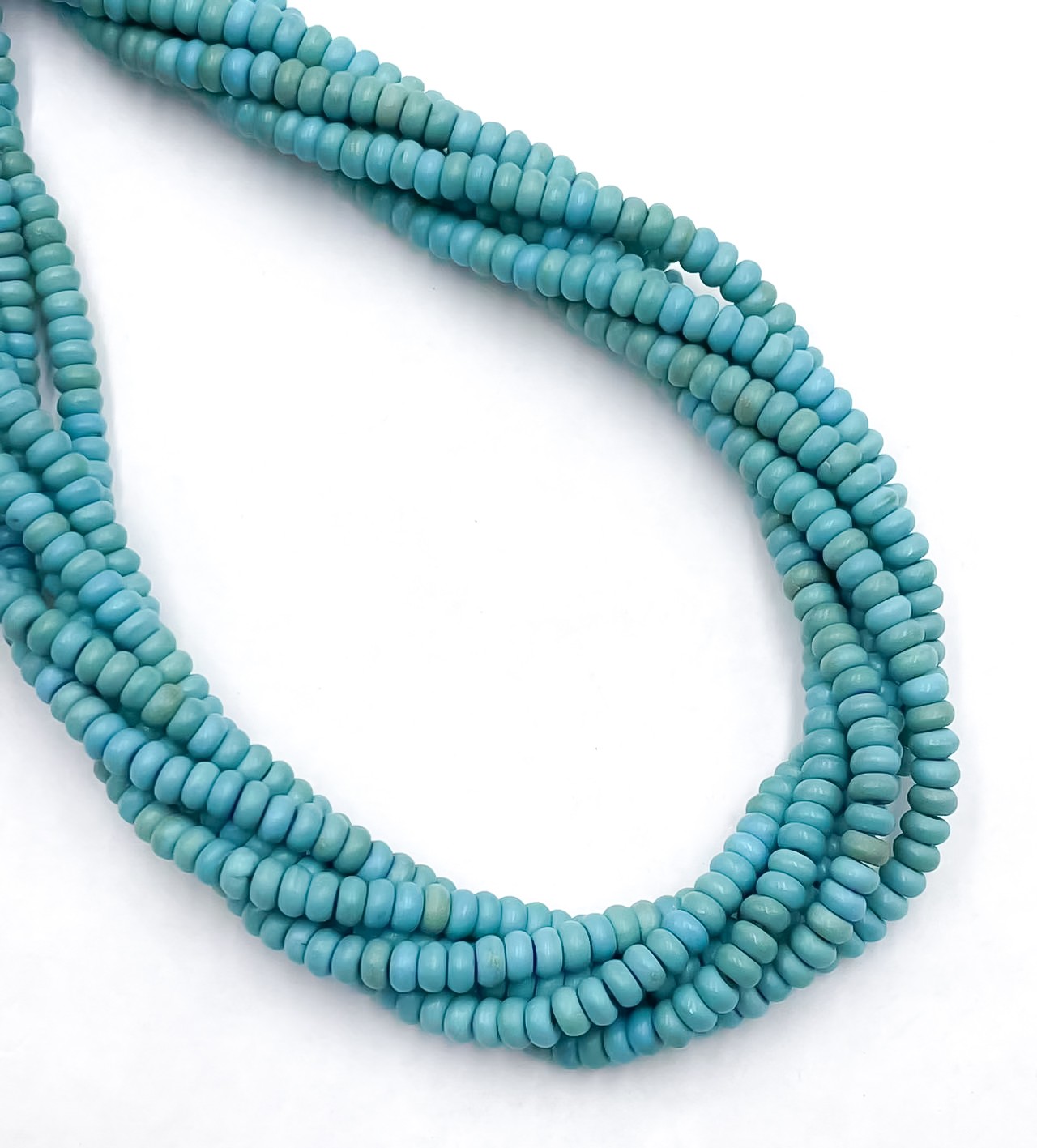 Dyed Howlite Turquoise Rondelle Shape Beads Size 2.5x5mm 15.5″ Strand