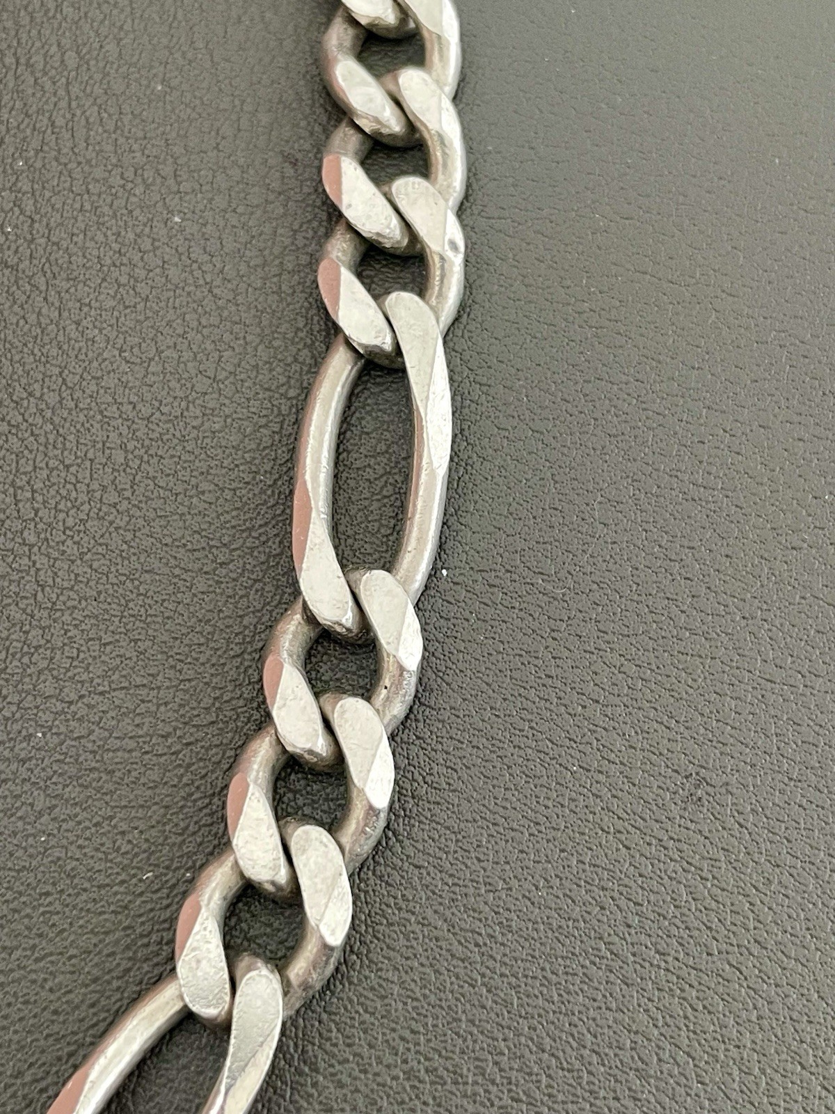 925 sterling silver Figaro link chain 9.5 wide, 22.5Inches (F135)