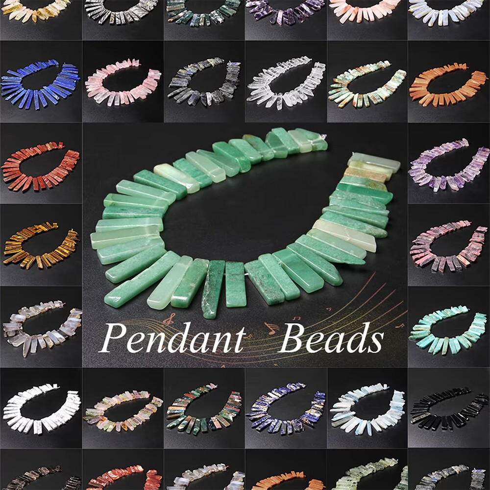 Quartz Pendant Point Beads Rough Crystal Mixed Stick Agate Slice for Jewelry DIY