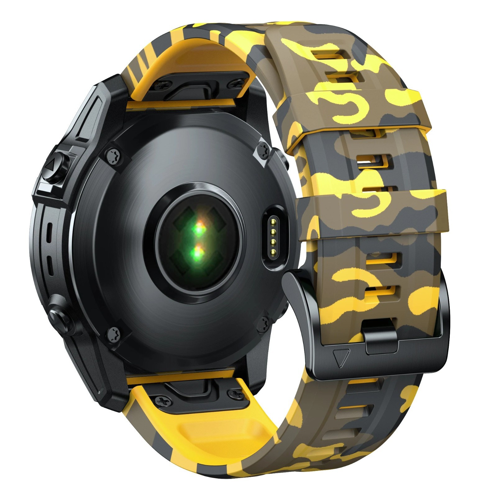 22mm 26mm Silicone Camouflage Quick Fit Watch Band Sport Strap Replacement