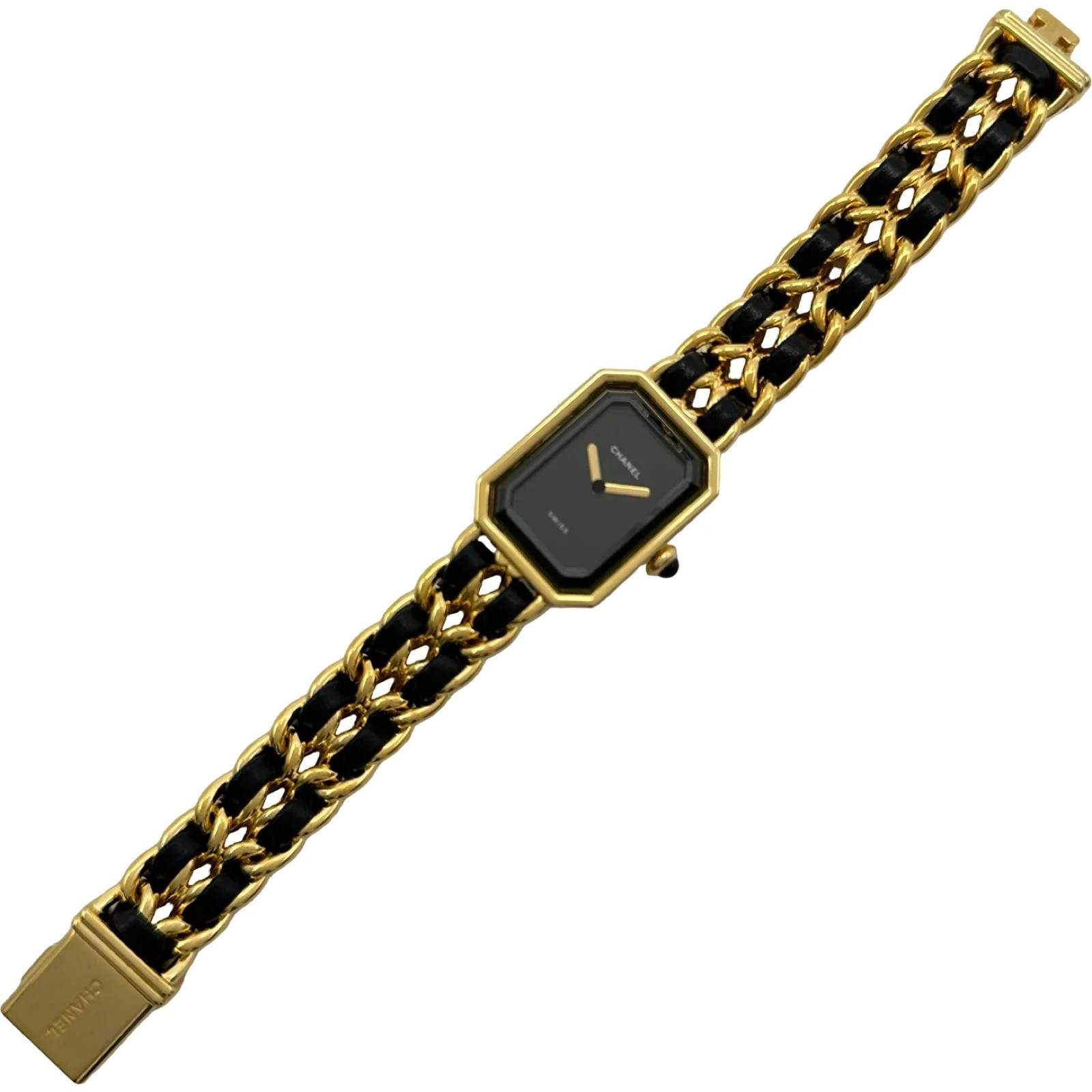 Chanel Première M H0001 20mm Gold Black Dial Quartz Watch OKW2255