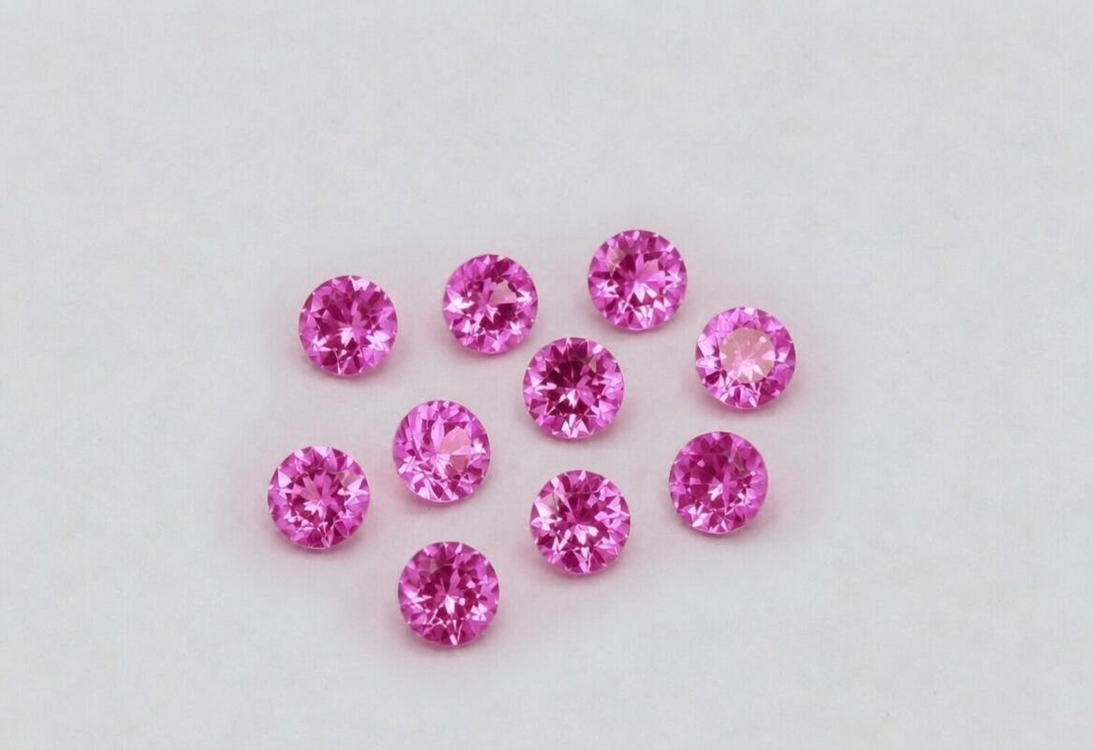 10 Pcs 3mm Pink Round Diamond VVS1 Loose Stones Ring Setting Jewelry Making