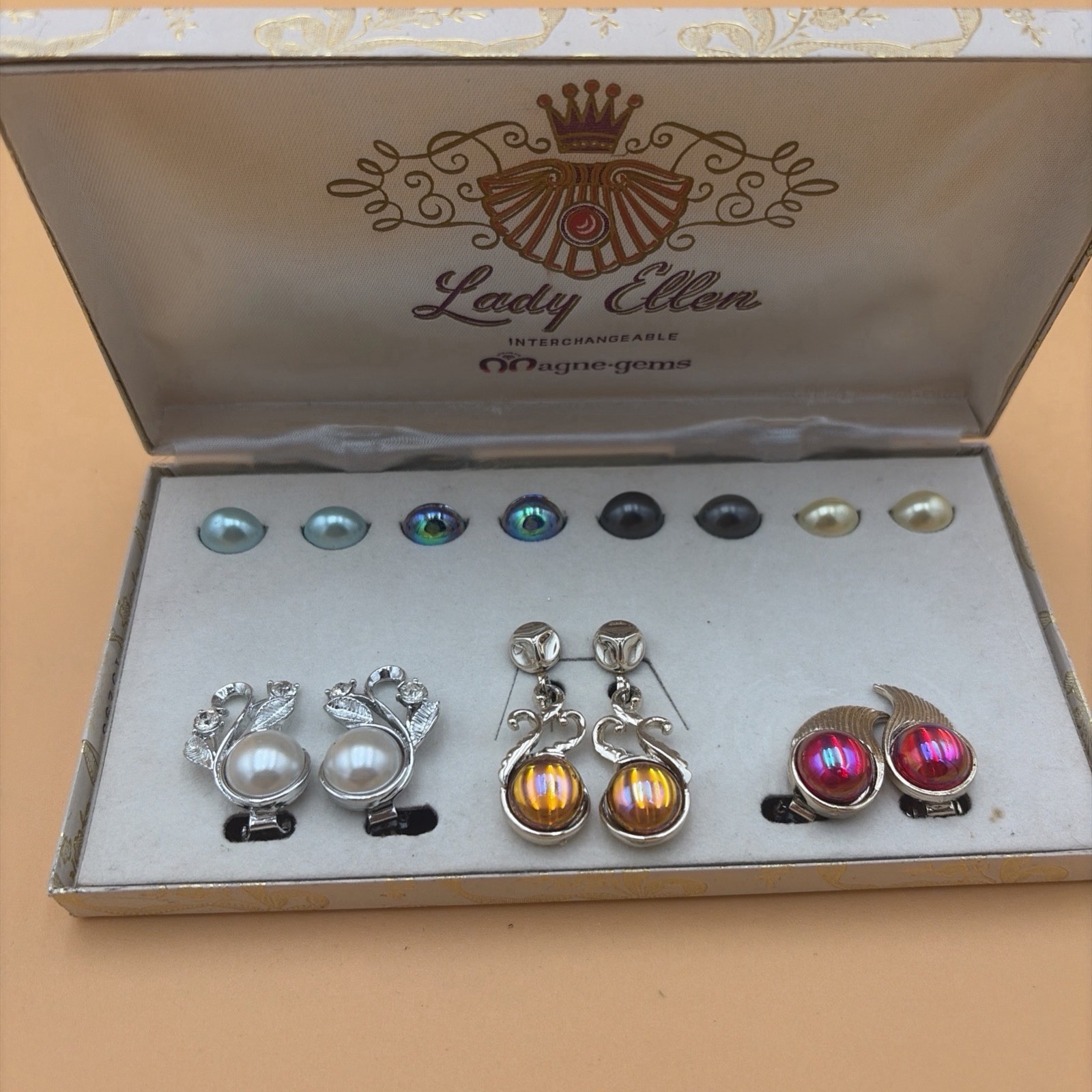 Vintage Lady Ellen Interchangeable Magnetic Clip On Earrings