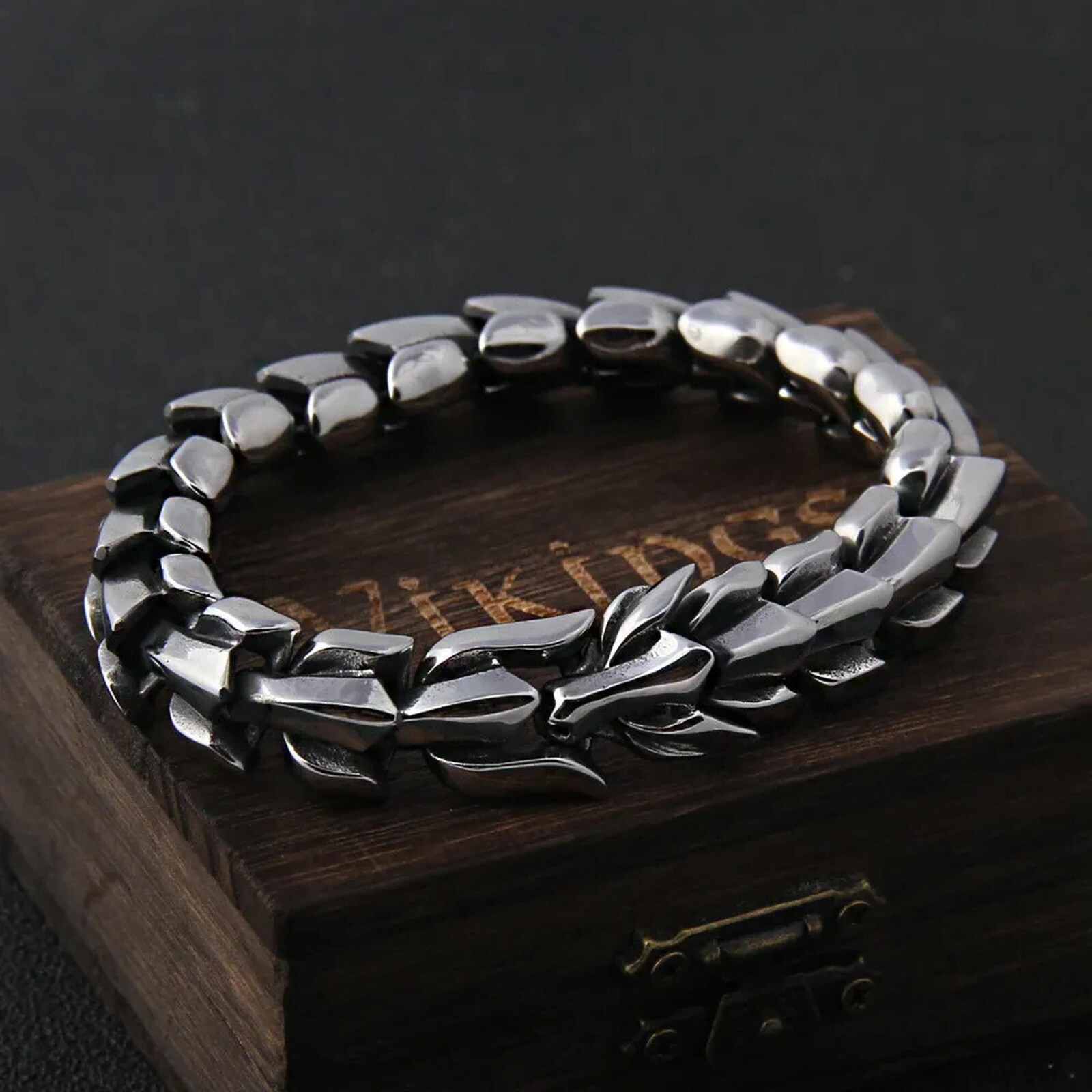 BESTSELLER Viking Stainless Steel Dragon Chain Wristband Mens Punk Bracelet
