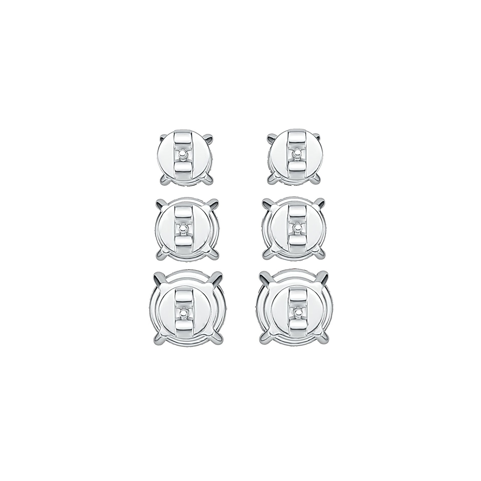Sterling Silver Semi Mount Earrings Setting Round RD 6x6mm RD 5X5mm RD 4X4mm