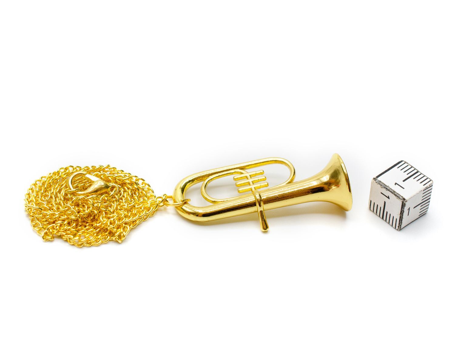 Tuba Necklace Miniblings Tenorhorn Tubas 60cm + Box gold-plated