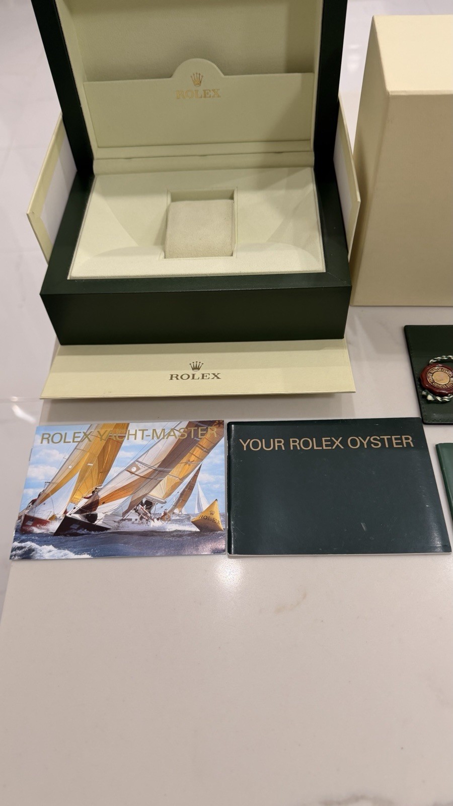 GENUINE Rolex Gold Yacht Master 16628 watch Box Booklets Tag SET Mid 2000s -2011