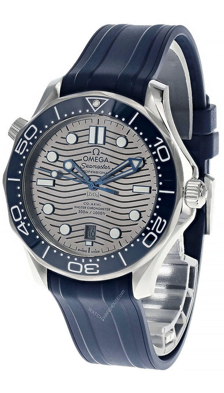 OMEGA Seamaster 42MM Gray Dial Rubber Men’s Watch 210.32.42.20.06.001