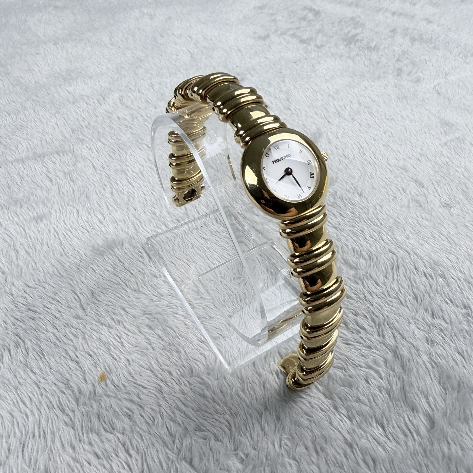 Pequignet Emile Moorea Watch Swiss 18k Gold Rolled Women’s Quartz NEW BATTERY