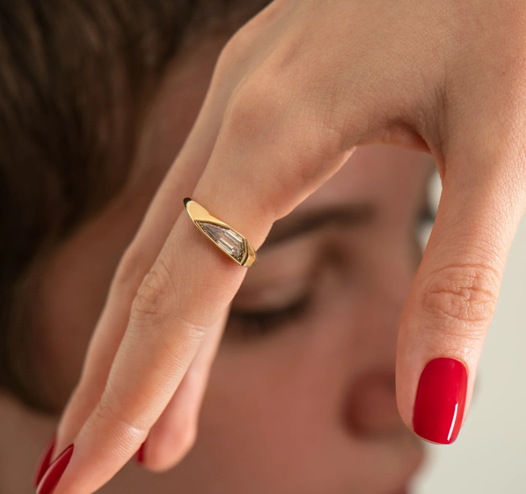 Diamond Ring Wedding Gold Lab Grown 18K Yellow Sliced Cut GLI IGI 5 6 1 Carat