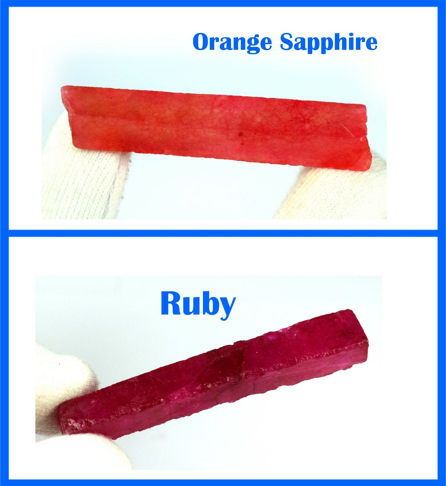 120 Ct Natural Ruby & Orange Sapphire Gemstone Slice Rough Pair SQ142 Best Offer