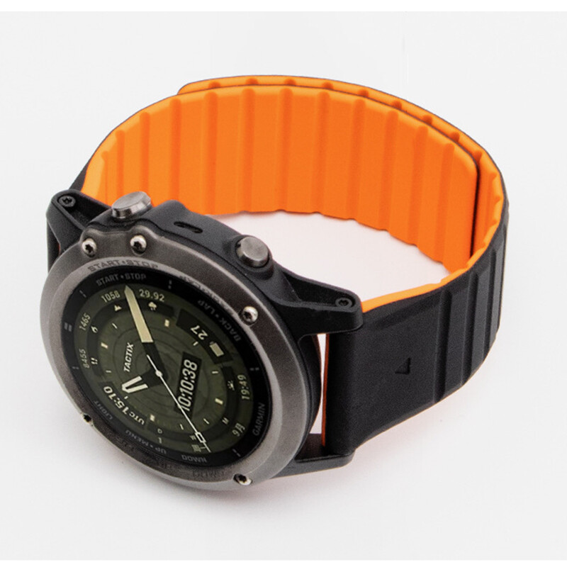 For Garmin Fenix 7/7X/6/5/3 22/26MM Quick Fit Silicone Link Magnetic Strap Band