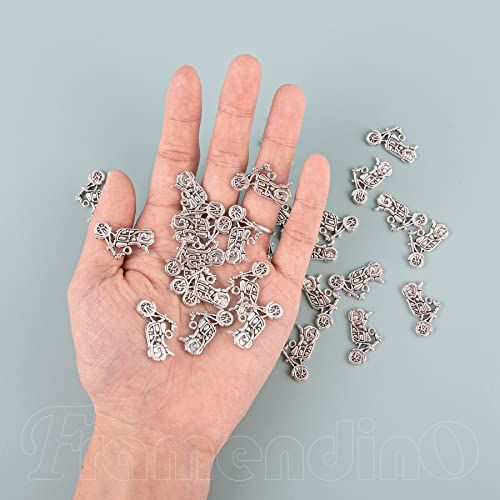 Framendino, 30 Pack Motorbike Charms Tibetan Motorcycle 30 Pack,