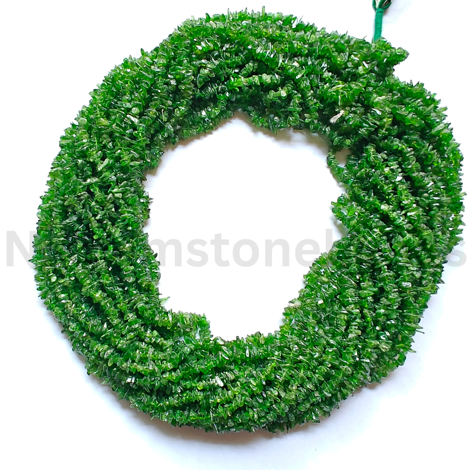 Natural Green Chrome Tourmaline Beads, Faceted Chips Cut Stone, 4.00-7.00 MM.