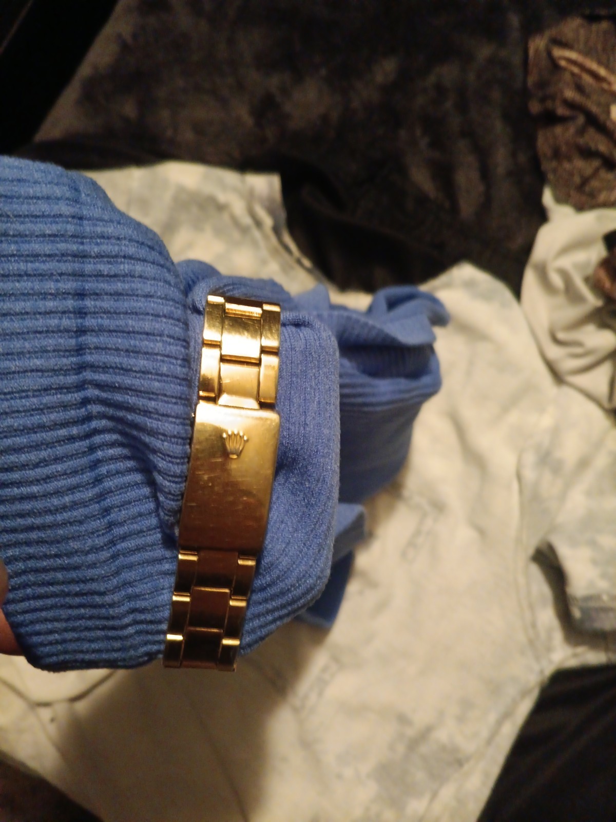 34mm Rolex Date 15505 With 1.2kt 14k Diamond Bezel/Gold Diamond Dial 14kcap Band