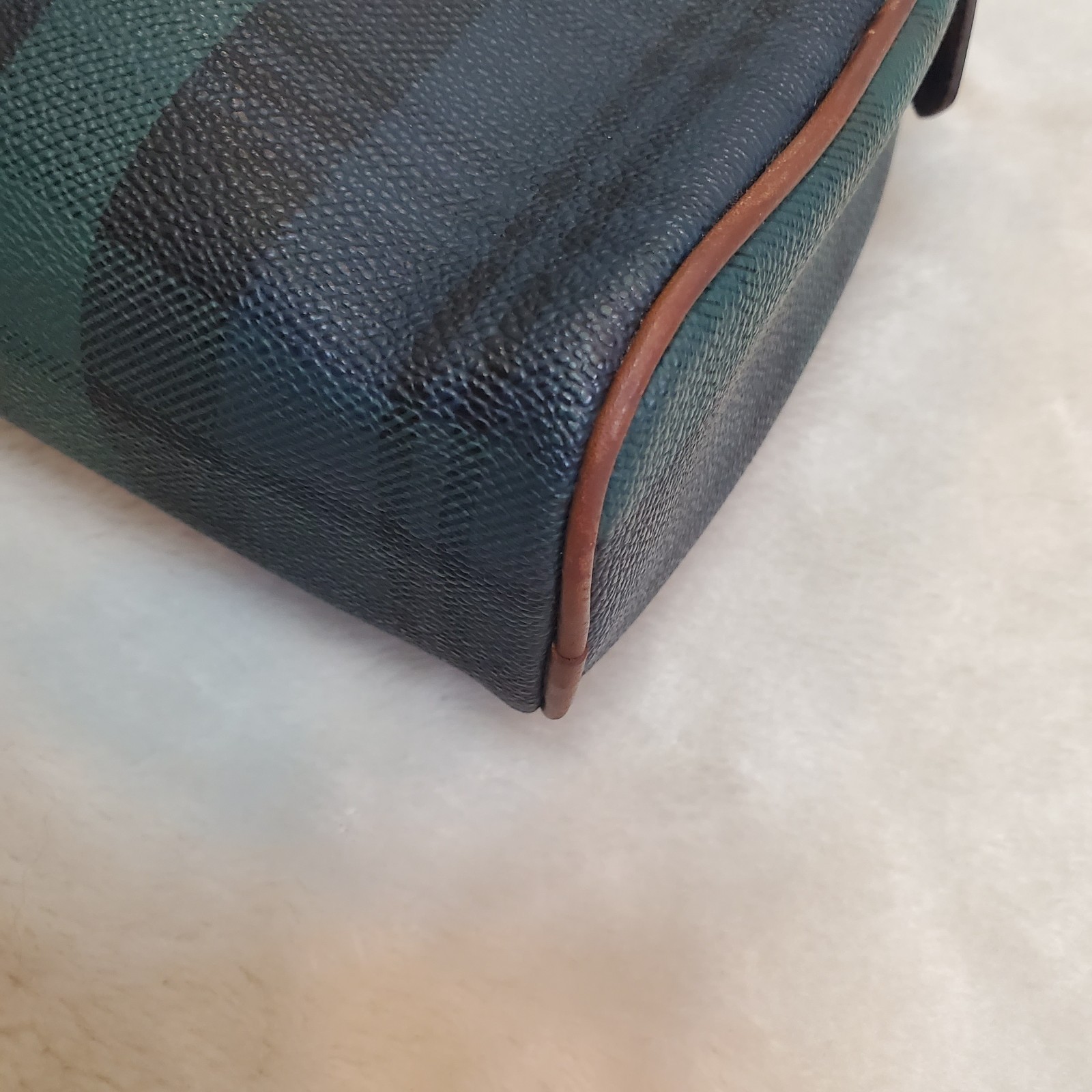 Polo Ralph Lauren Black Watch Check Pouch Clutch Bag Green PVC Leather