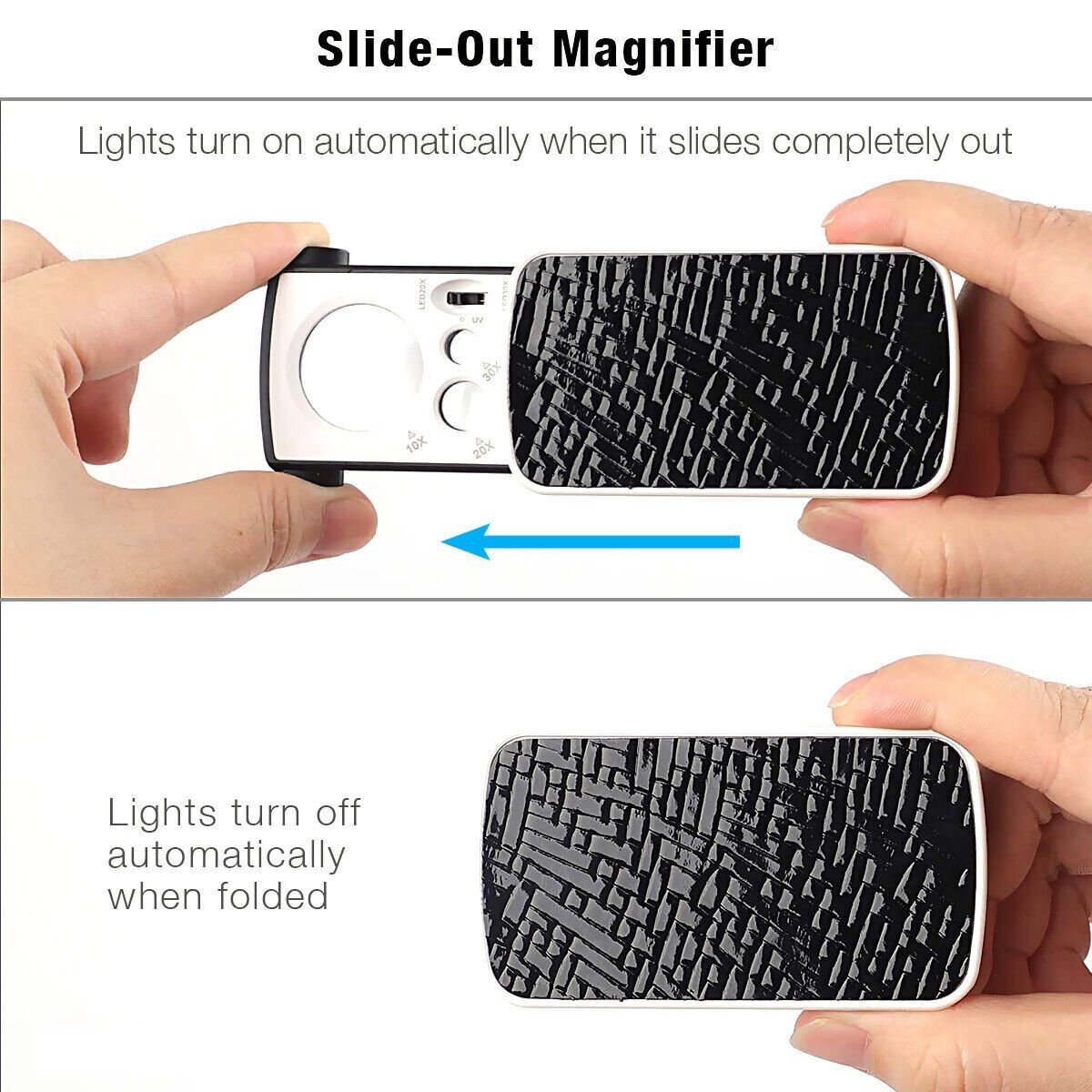 2× Jewelers Loupe Magnifier Light 30X 60X 90X Jewelry Loop Magnifying Glass US