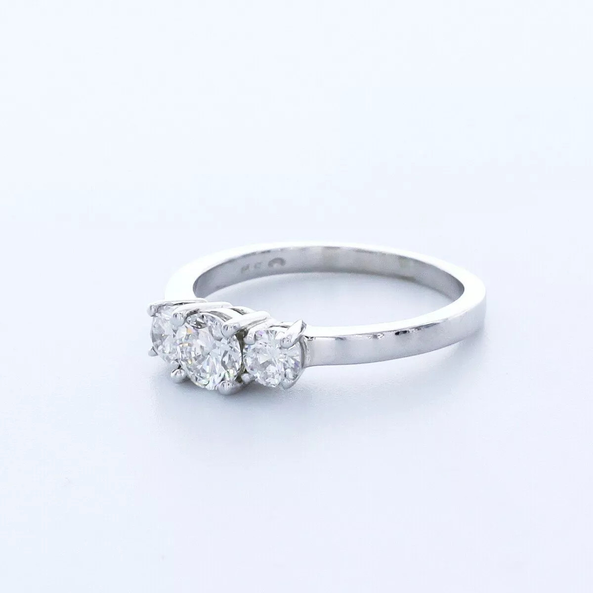 3-Stone Engagement Ring 14K Gold Classic 1.30 CT Round Lab-Grown Diamond D VS1