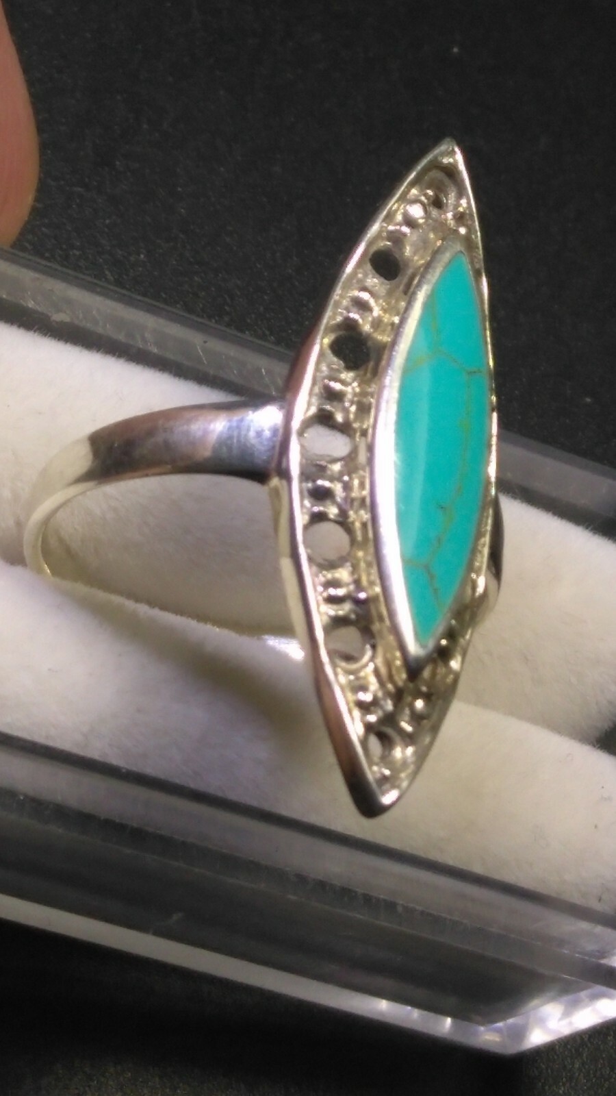 AESTHETIC NATURAL TURQUOISE IN STERLING SILVER.925 RING SIZE 8.75-9.0!