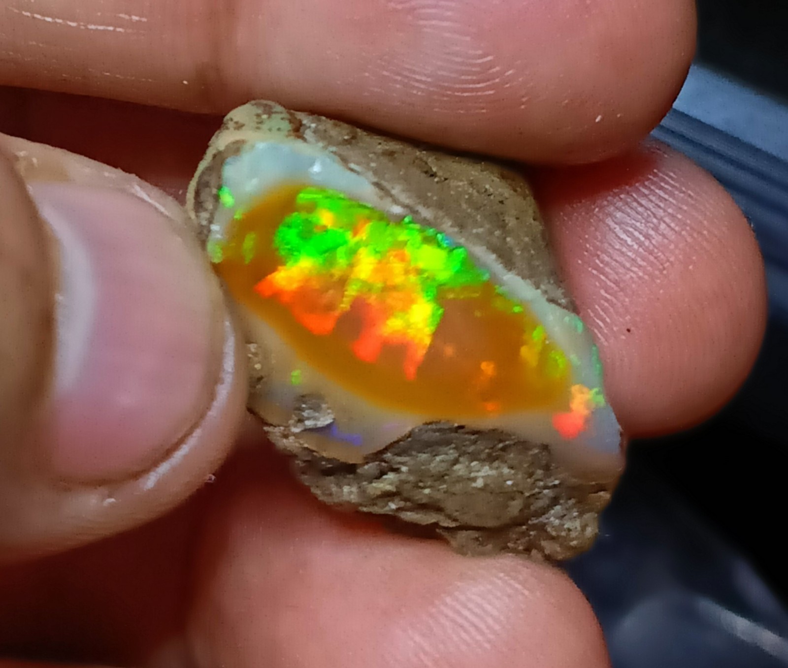 34 Carat, Natural Ethiopian Opal Raw Rough, Flashy Gemstone.