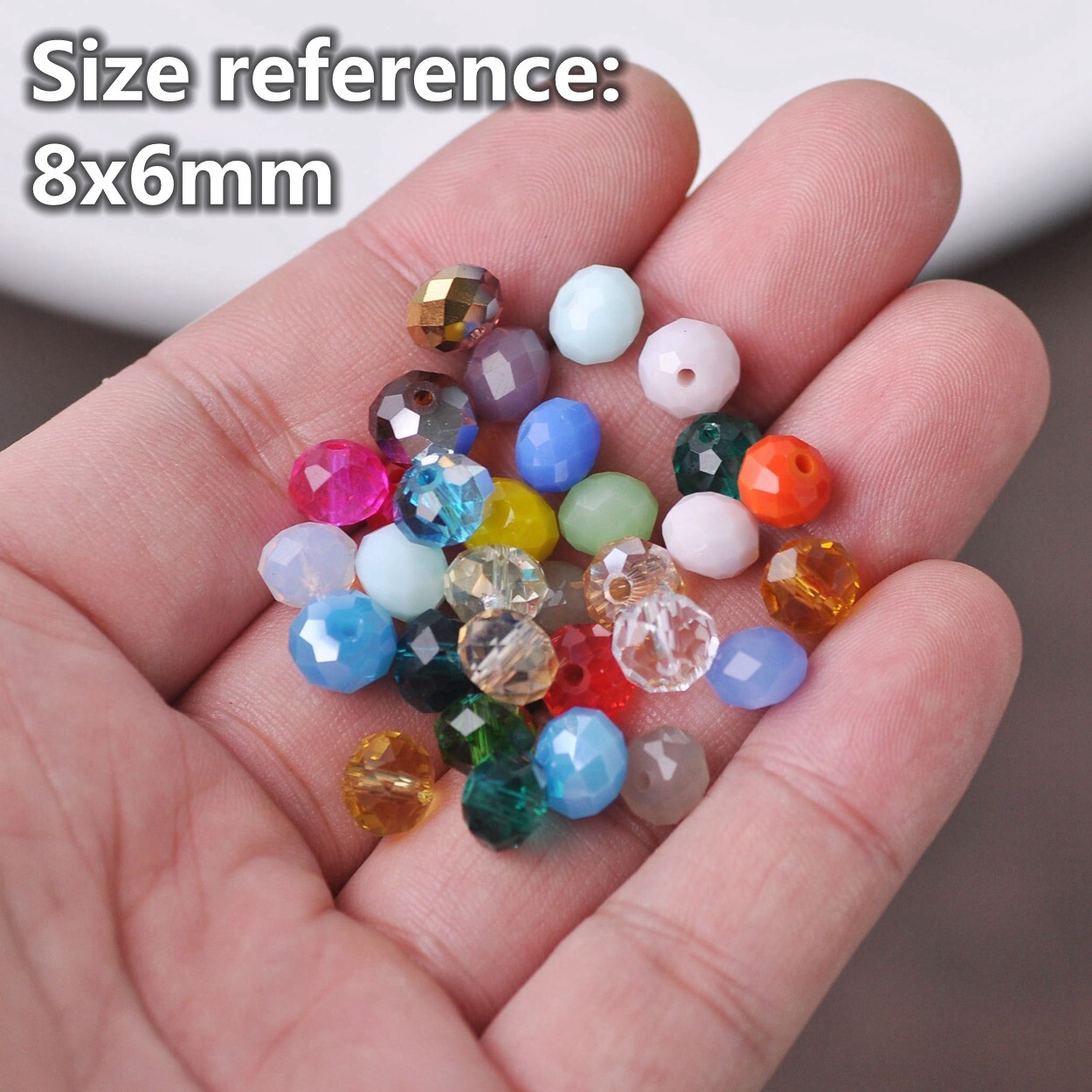 Pure Color 3mm 4mm 6mm 8mm 10mm 12mm Roundelle Faceted Crystal Glass Loose Beads
