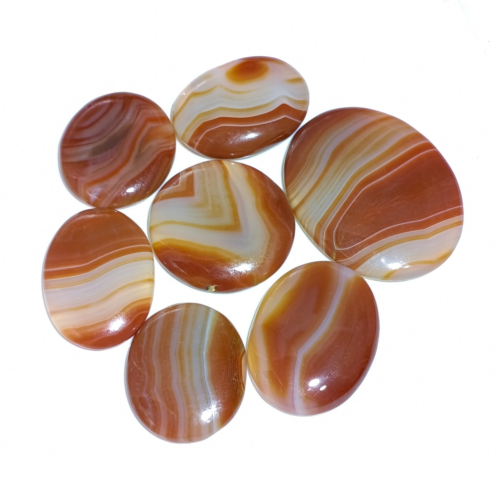 Red Onyx Gemstone Cabochons – Random Pick – Polished Finish – Size 15–30 mm