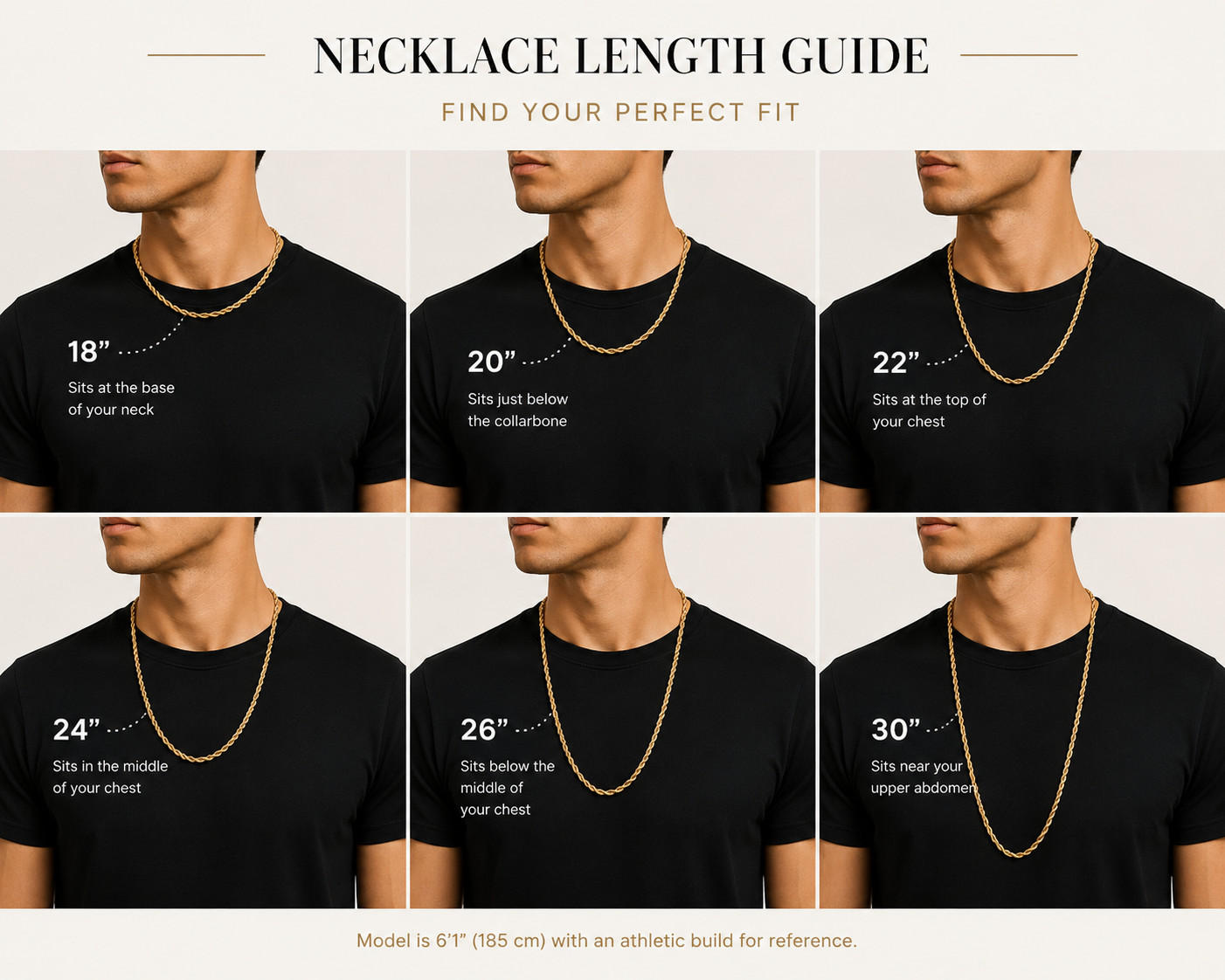 14K Gold Plated Rope Chain Necklace 18-30” 2mm-10mm Unisex Chain
