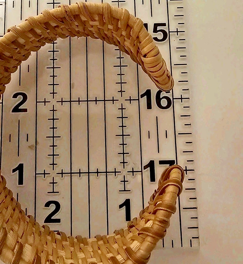 VTG Hippie Boho Plain Wicker Weave Natural Cuff Bracelet 3″ Across 1.25″ Wide
