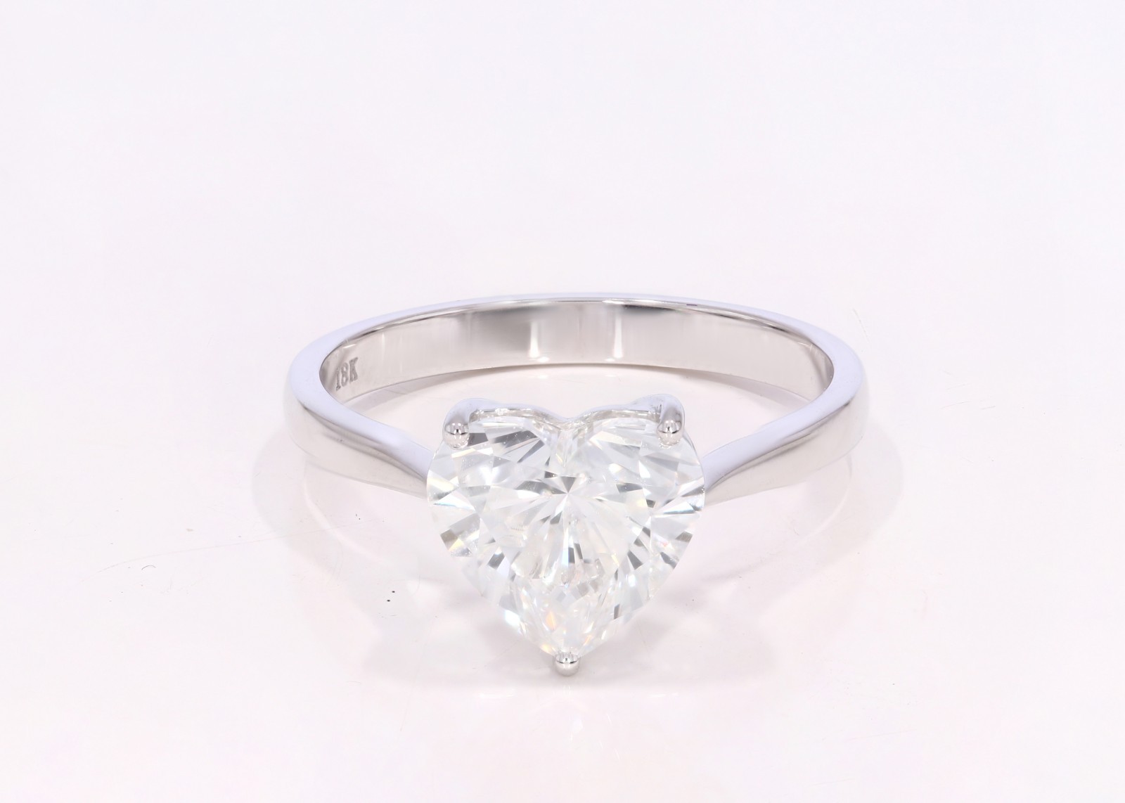 1.00 CT Heart Lab Grown Diamond Solitaire Engagement Ring in 10K Gold for Women