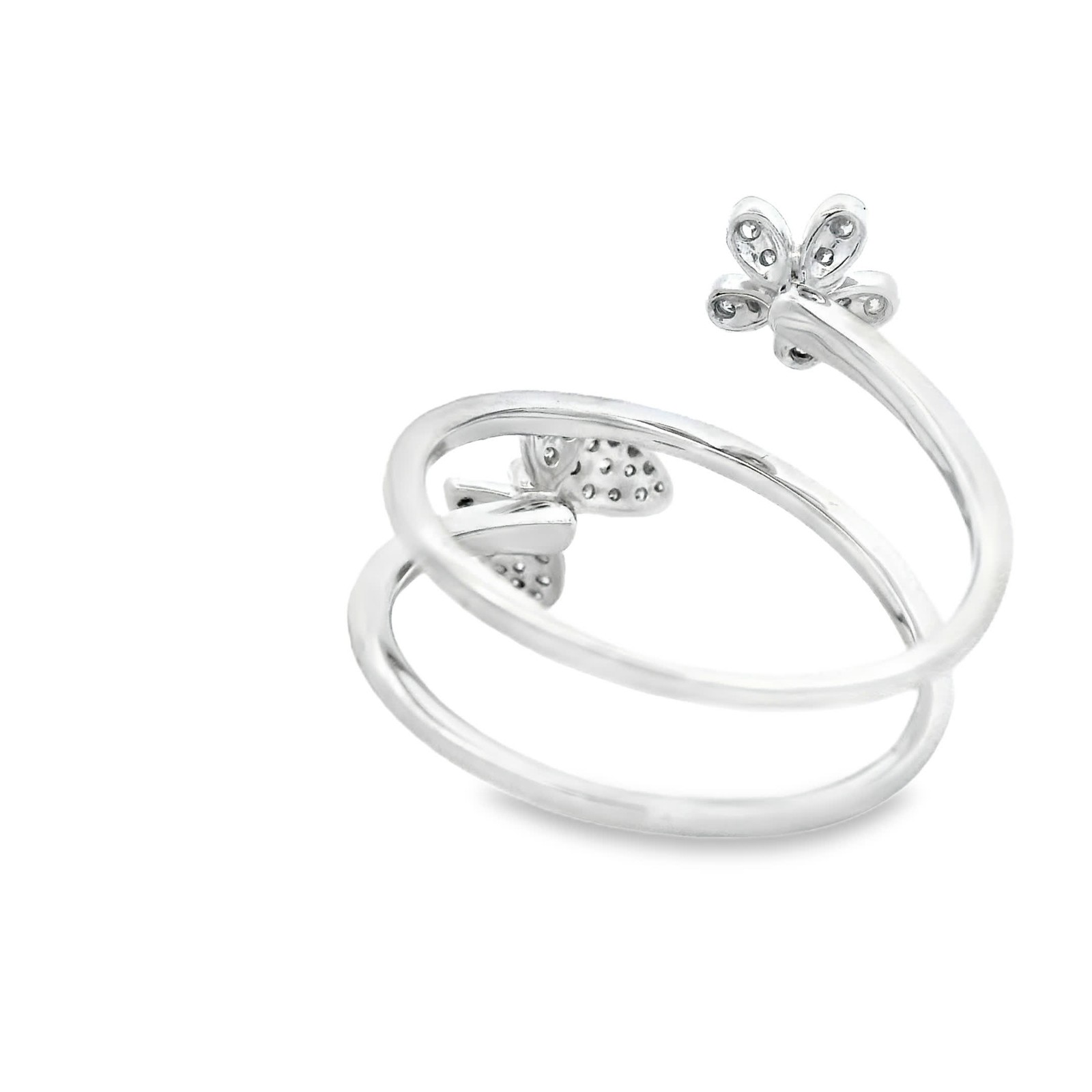 0.23ct Natural 41-Diamond Pavé Ring, 14k White Gold, Size 7
