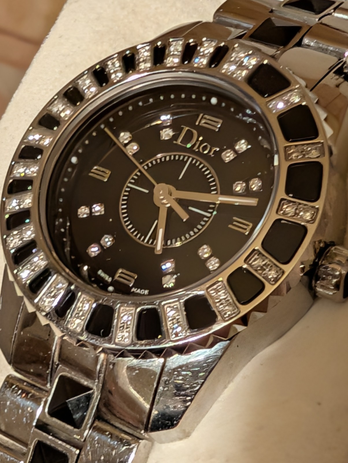 Dior Christal Watch Diamonds Ceramic Date StainSteel 33MM Ladies’