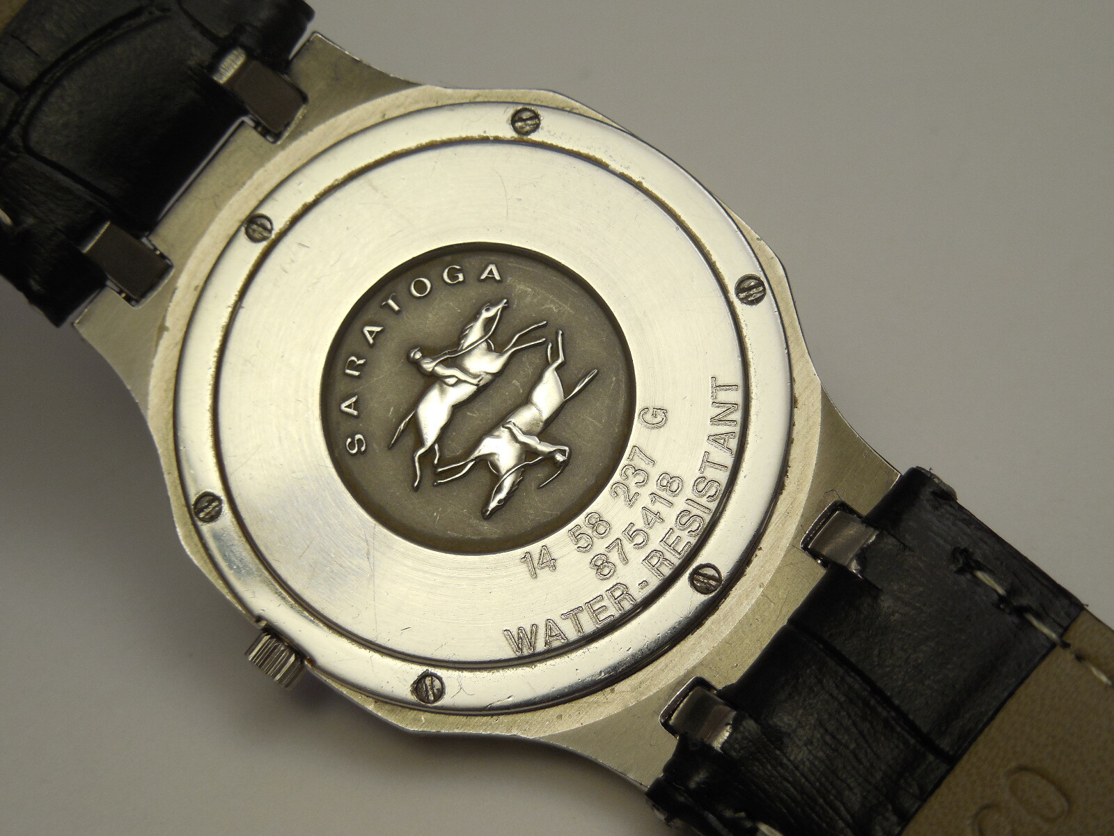 CONCORD SOLID STAINLESS STEEL SARATOGA MEN’S DATE DRESS WATCH 32MM