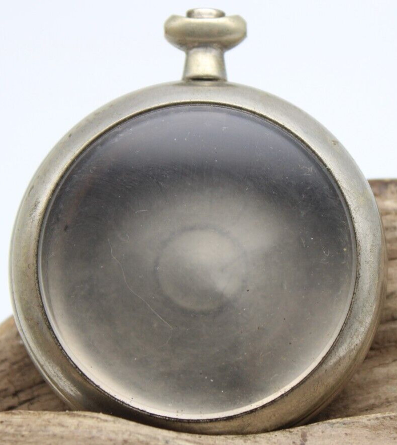 ANTIQUE POCKET WATCH CASE 46mm DIAMETER 37.4mm MOVEMENT SEAT DECORATIVE BACK(RP)