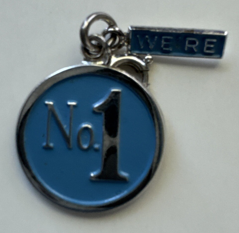 Vintage Signed G With Arrow Logo Sterling Silver 925 “We’re No. 1” Charm Pendant