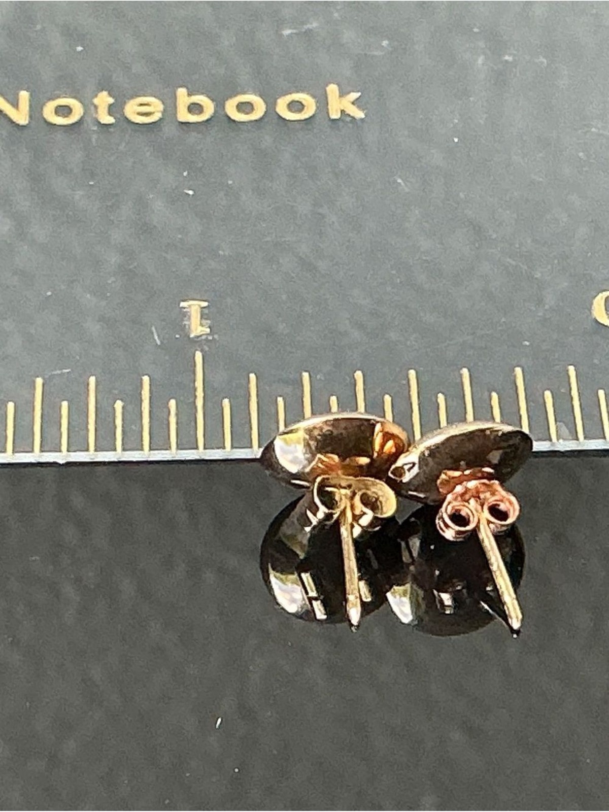 NWT 18K Solid Yellow Gold Peruvian Round Disc Button Stud Earrings 7mm