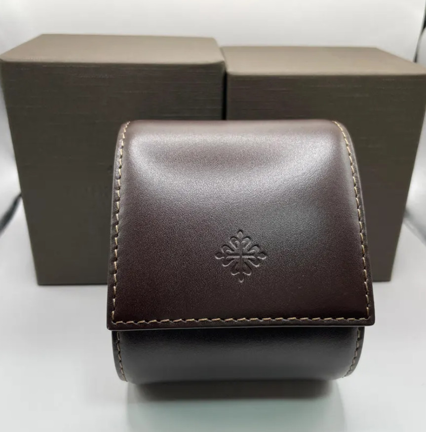 Patek Philippe Dark Brown Leather Watch Travel Case Luxury Carry Box New 2026