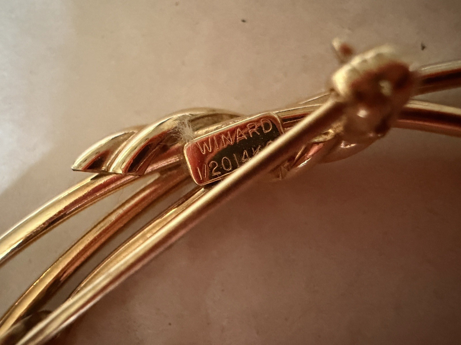 Vintage Brooch Winard 1/20 14 KT Gold Filled Cattails Plant Pin
