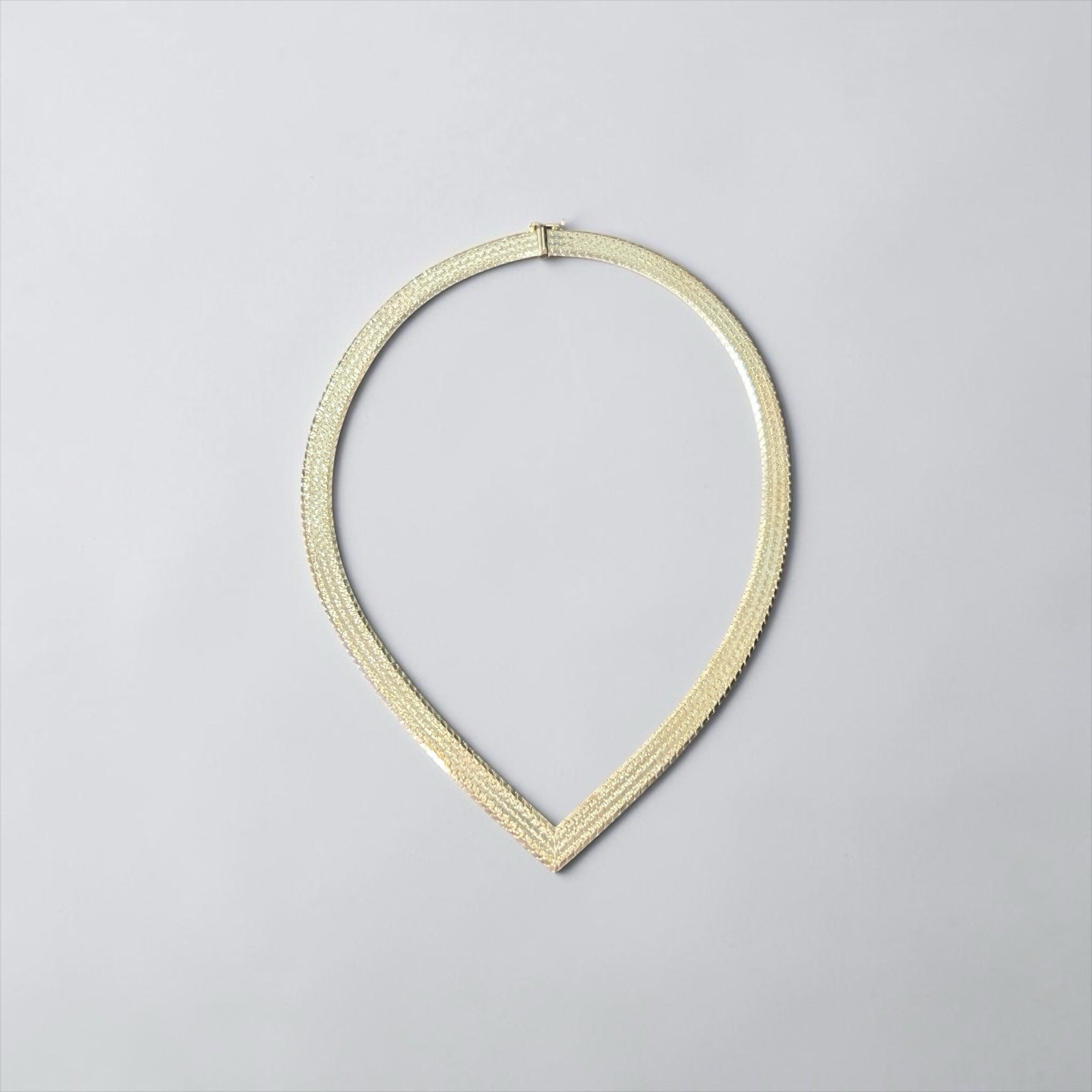 vintage 925 sterling silver V-shaped chevron collar necklace 15 In 34 Grams