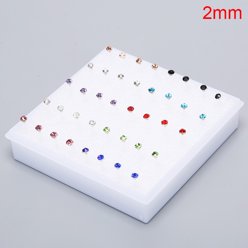 10Pairs/20Pairs Set Rhinestone Crystal Stud Earrings Small Earrings Jewe JdFkj