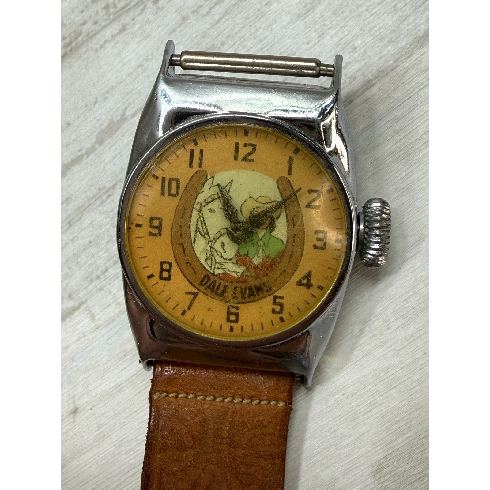 Vintage Dale Evans Ingraham Watch Western Horse Horseshoe Parts or Repair