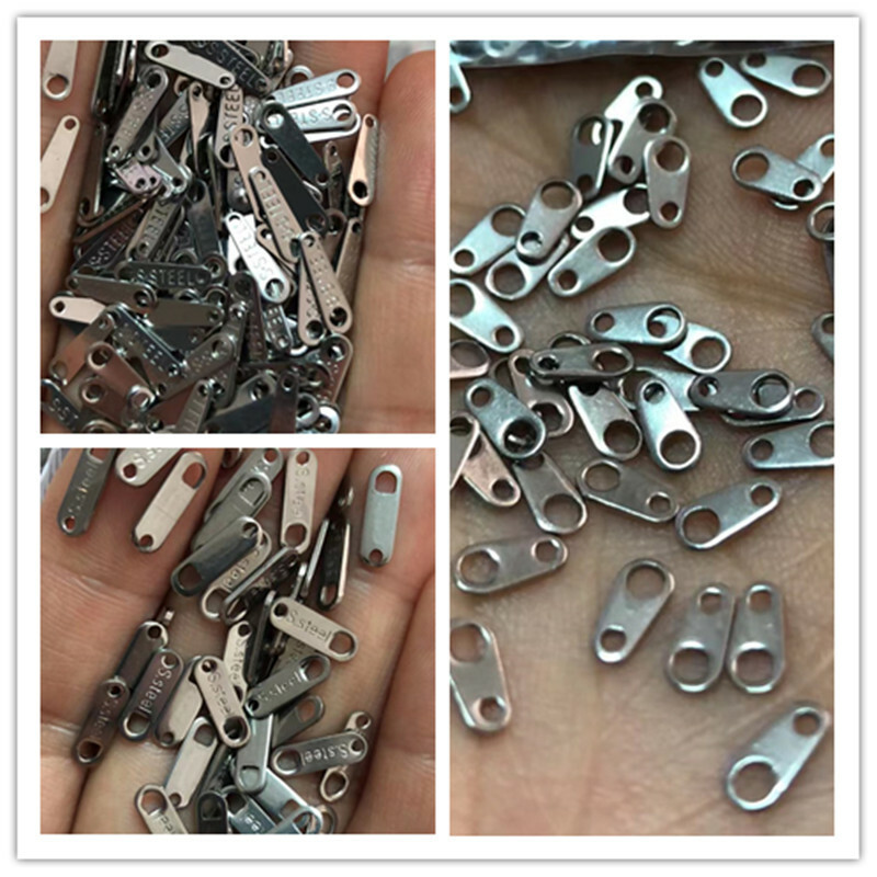 30P Steel Connect Piece Plate Necklace Logo Two-Hole Small Tail Jewelry Findings