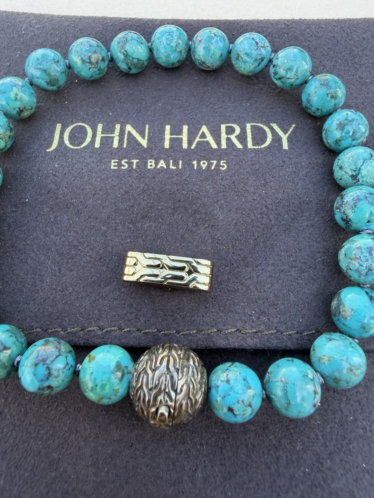 John Hardy 925 Sterling Silver turquoise Beads Bracelet