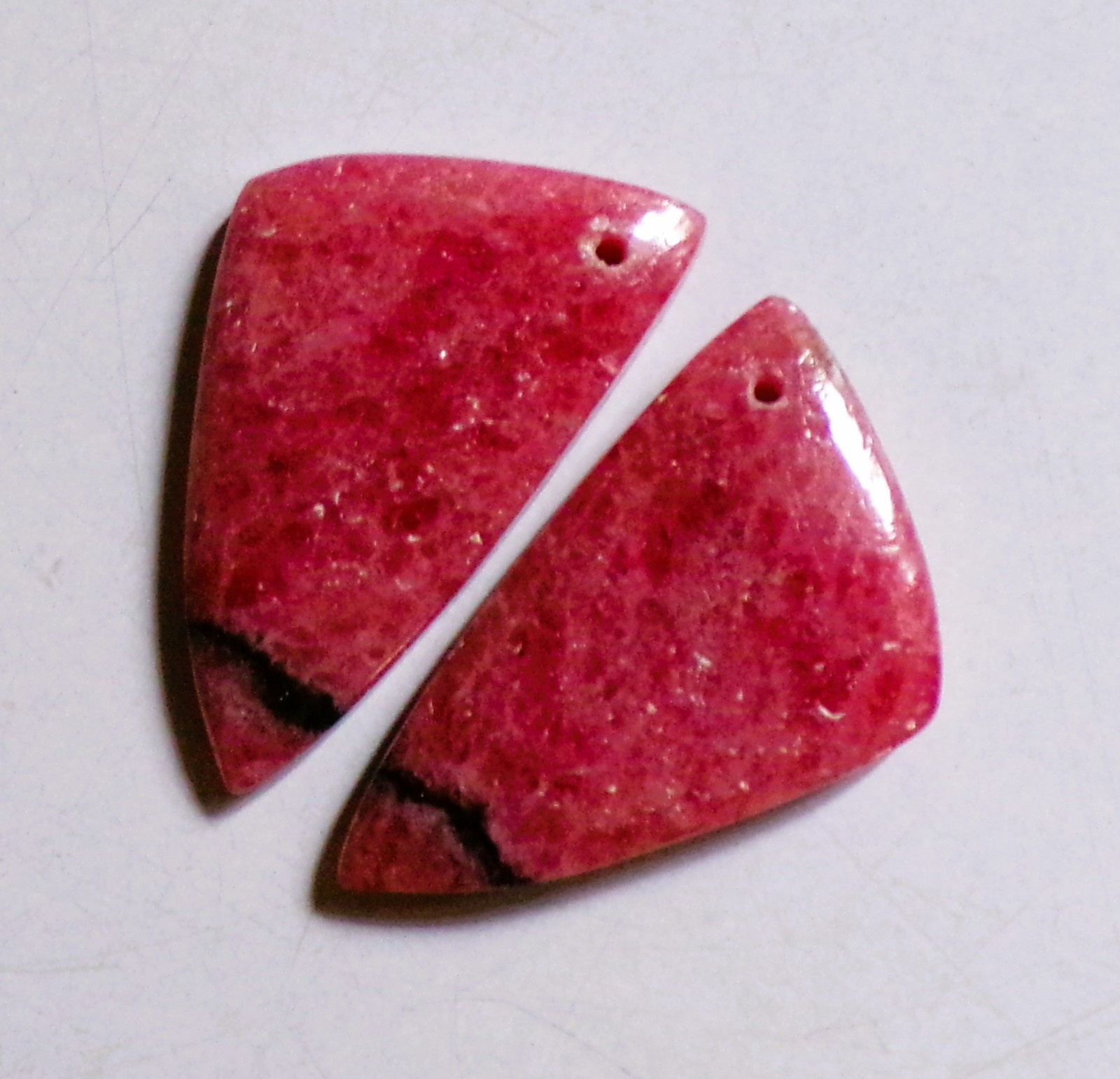 49.75 Cts Natural Rhodonite Drilled Cabochon Match Pair Gemstone 31X17.4MM 16