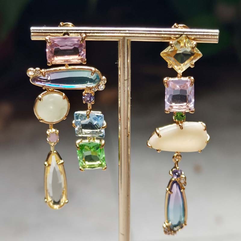 Other Stories Crystal Statement Drop Earrings Chic Women Party Vacation Jewelry