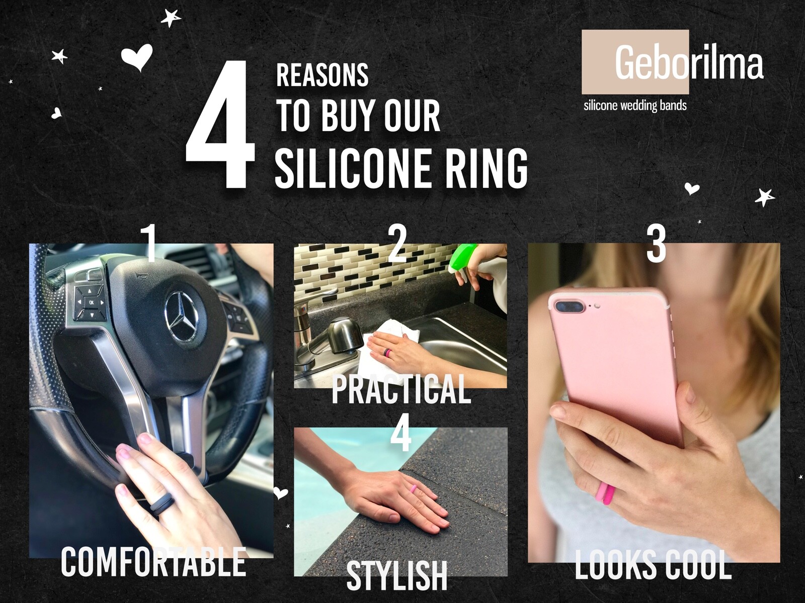 Silicone Wedding Band Men Women Rubber Wedding Ring Couples Engagement Size 4-13